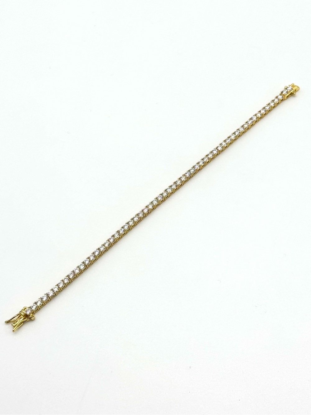 18K Gold Plated, 5.6CTW, 3MM, Moissanite Tennis Bracelet -7"